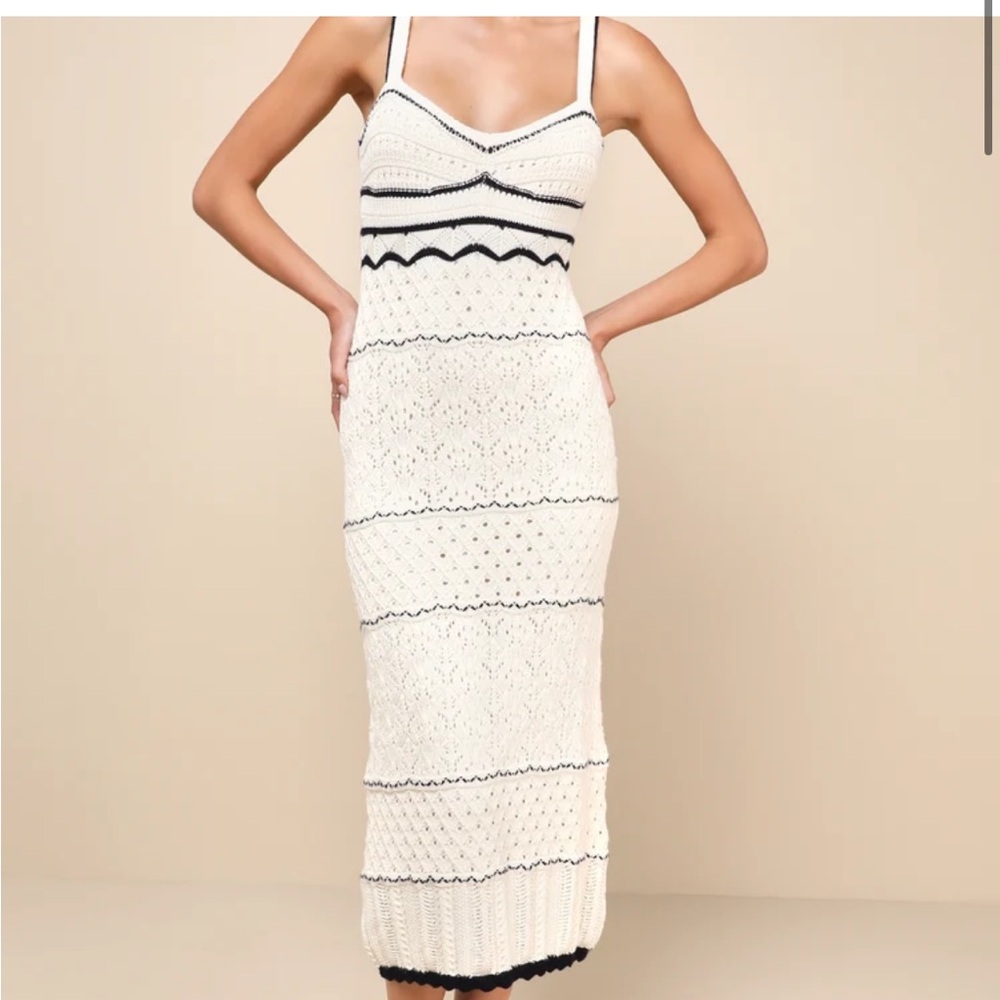 Lulus unique persona ivory knit dress
